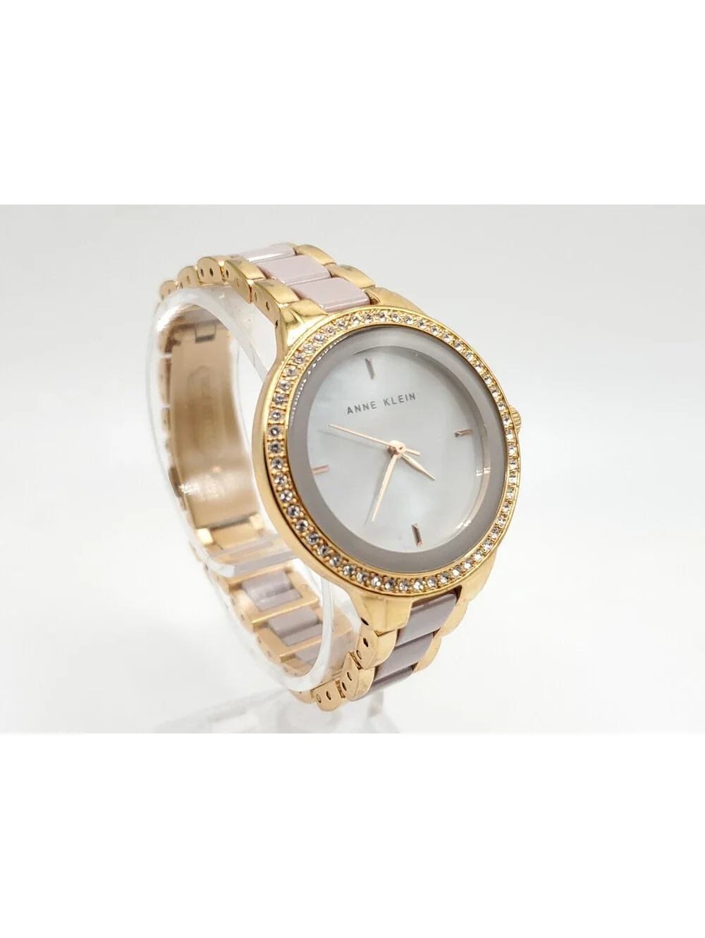 Anne Klein Quartz Womens Watch New Battery MOP Dial Rose Gold Tone 34mm